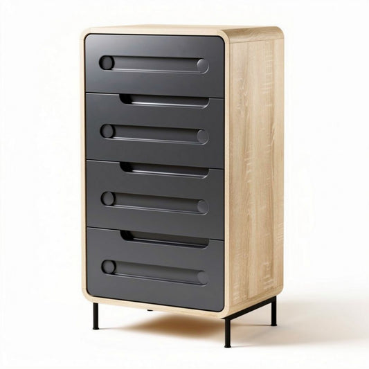 Cassettiera in legno e plastica con 5 cassetti dimensioni 40 x 30 x 90cm