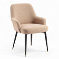 Sedia in tessuto bouclé beige con gambe nere 60 x 55 x 80cm