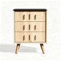 Comodino moderno in legno con superficie nera dimensioni 40 x 30 x 70cm