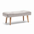 Panchetta in tessuto grigio con gambe in legno 90 x 45 x 40cm