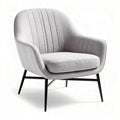 Poltrona grigia con struttura in metallo e rivestimento in tessuto dimensioni 80 x 80 x 85cm